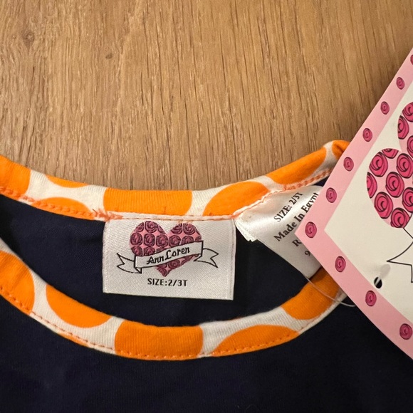 ADORABLE NWT! Ann Loren Navy and Orange girls Set size 2/3T - Picture 4 of 5